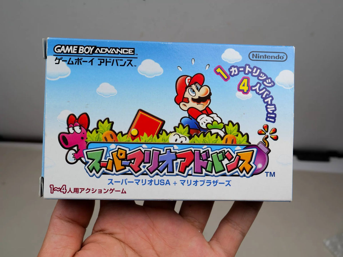 120926-toy-44 GBA game, Super Mario Bros. A1, original genuine, color as shown in the picture, full box, slight damage to the box, cassette chip memory, normal function, free shipping transparent protective box.
