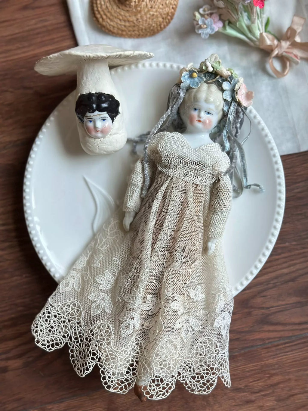 040926-doll-56 Antique German Blonde Porcelain Head Doll China Doll Puppet