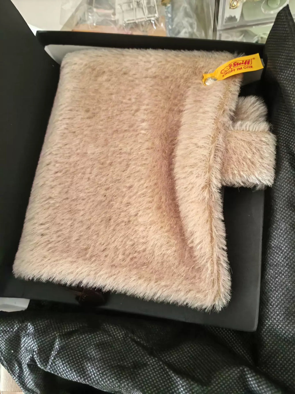 260926-toy-20 Steiff Hobo Hobonichi German Teddy Bear Co-branded Light Beige Leather A6 Han With Box