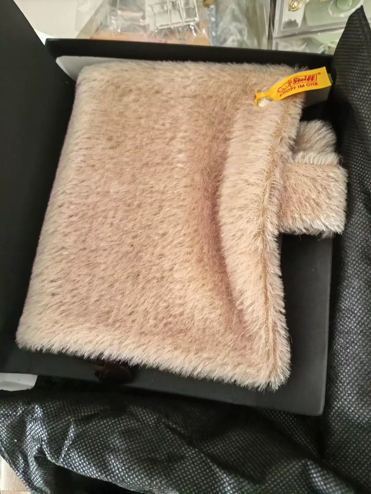 260926-toy-20 Steiff Hobo Hobonichi German Teddy Bear Co-branded Light Beige Leather A6 Han With Box