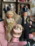 040926-doll-239 Antique German thick soup full porcelain palm treasure joint body dollhouse cloth puppet with original packaging