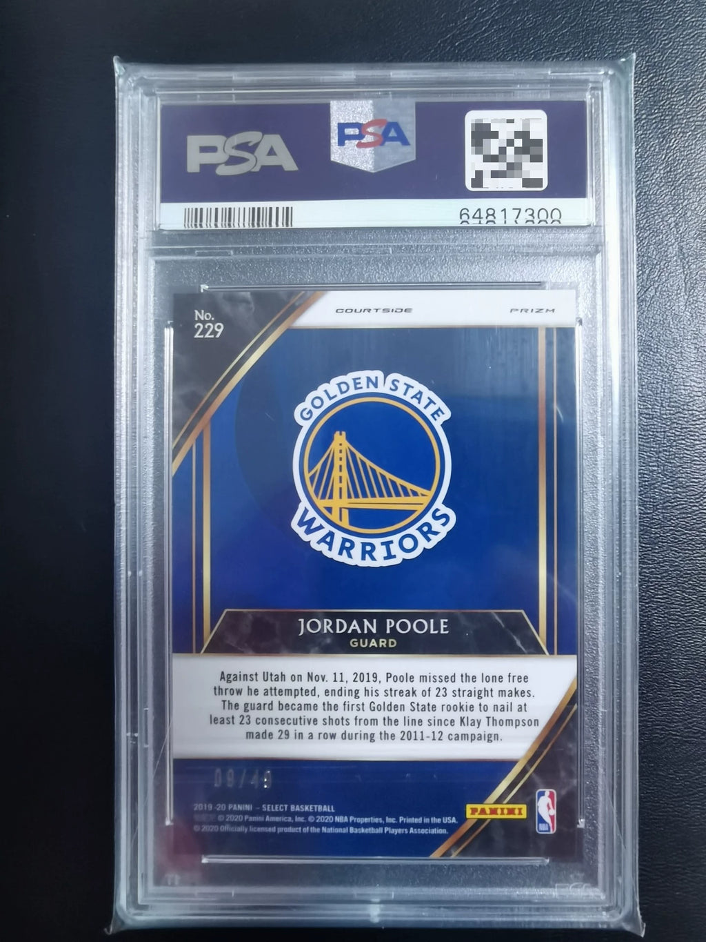 121026-toy-14 2019-20 Panini Select Jordan Poole Rookie RC Red Bubble Fold 49 Rating