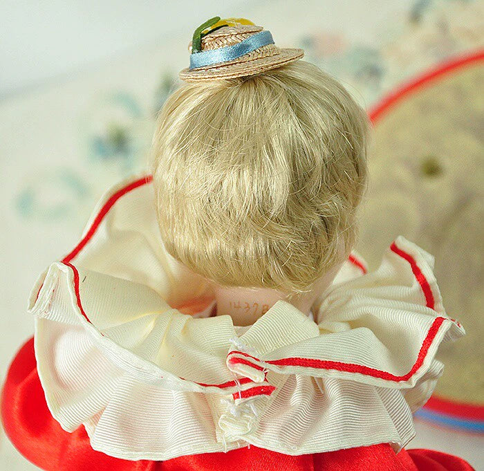 040926-doll-251 Western antique porcelain doll circus clown doll with his puppy original box