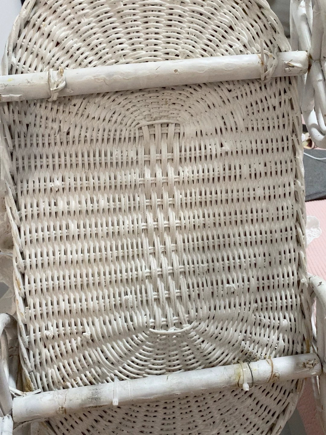 260926-toy-105 Medieval rattan knit small cart dolls with photo plot accessories old New