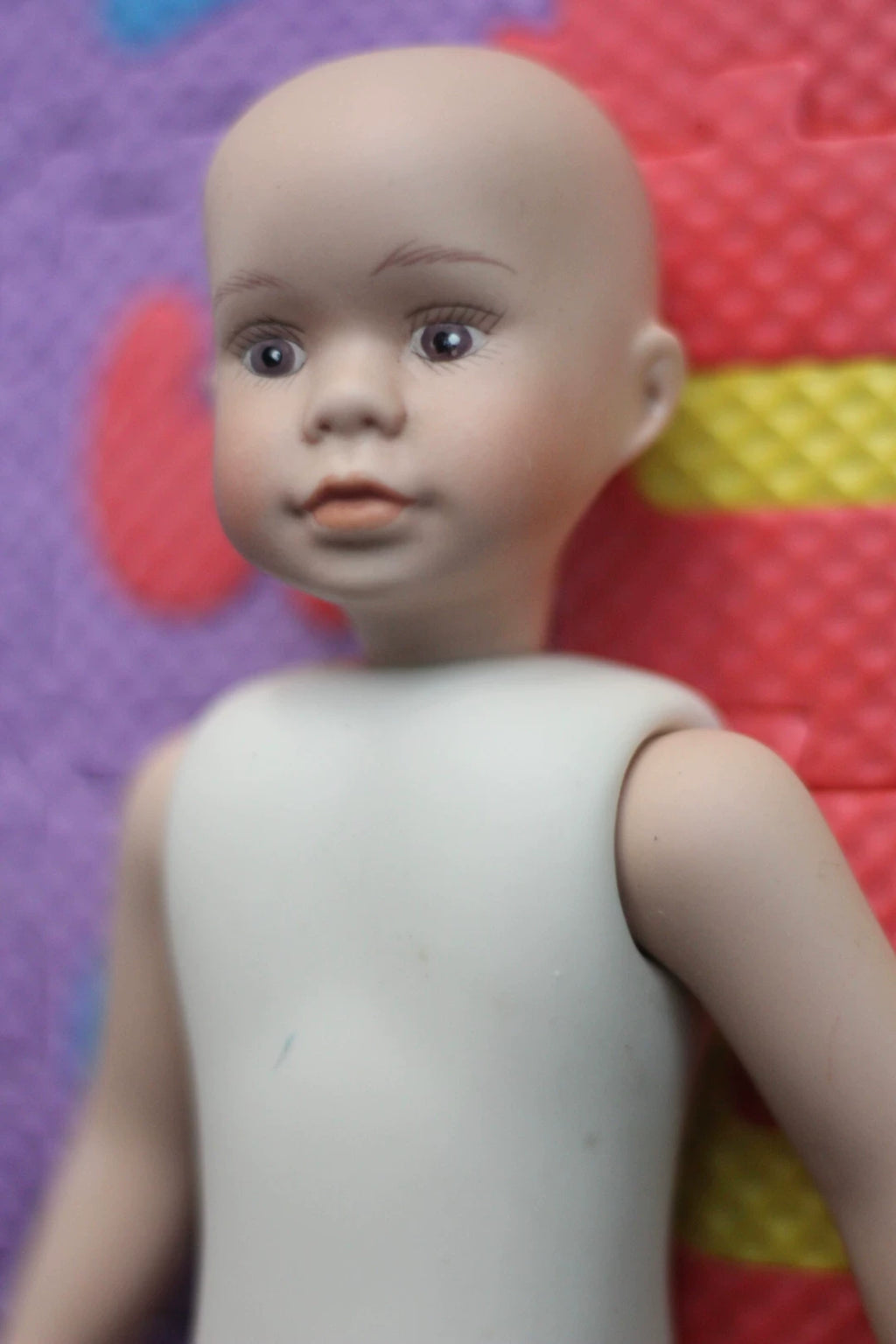 300926-toy-54 Porcelain doll antique full head and feet movable height 23 cm 2 eye c