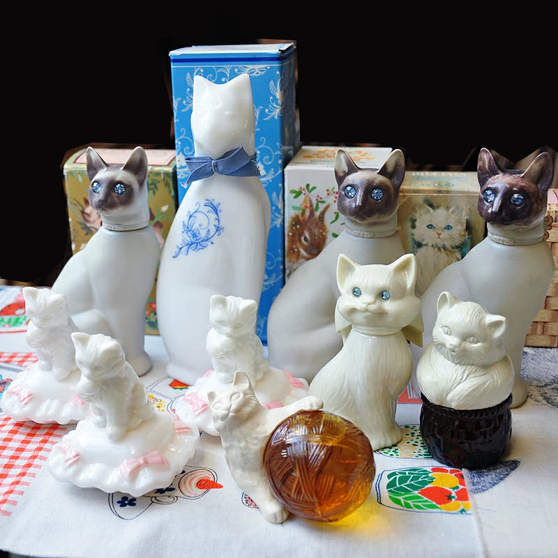 040926-doll-82 Western antique old perfume bottle Avon elegant fragrance Siam cat pillow cat perfume bottle ornaments various