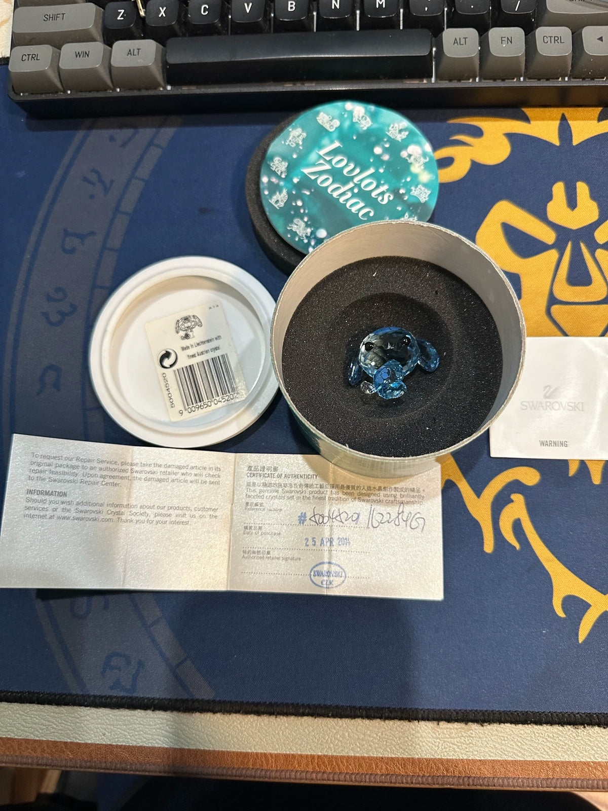 081026-toy-15 Swarovski Ornaments Zodiac Dog Crystal Brand Original Box Replacement With Box