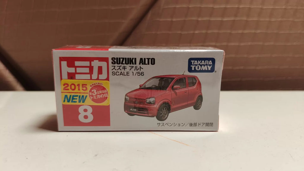 150926-toy-33 Tomica out-of-print red and white box new car sticker No. 8 Suzuki Alto