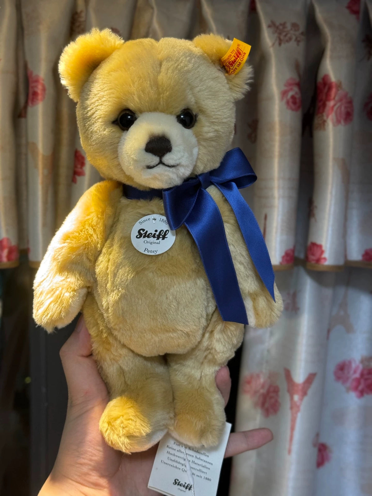260926-toy-16 Steiff Brand with tag German Teddy Bear Petsy Joint Doll Original 1249 can al With Box