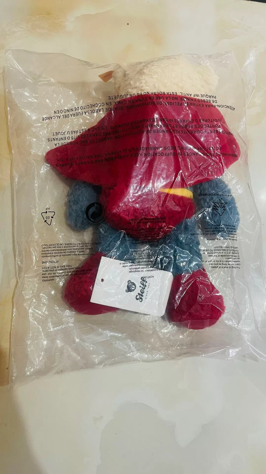 250926-toy-32 Steiff Brand DC Superman teddy bear 29cm complete with three labels hang tag With Box
