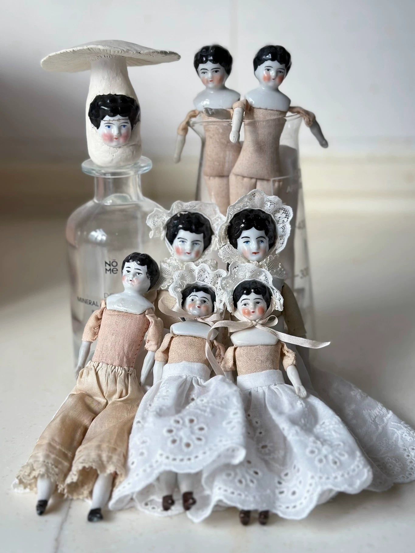 040926-doll-295 antique german mini porcelain head doll china doll puppet