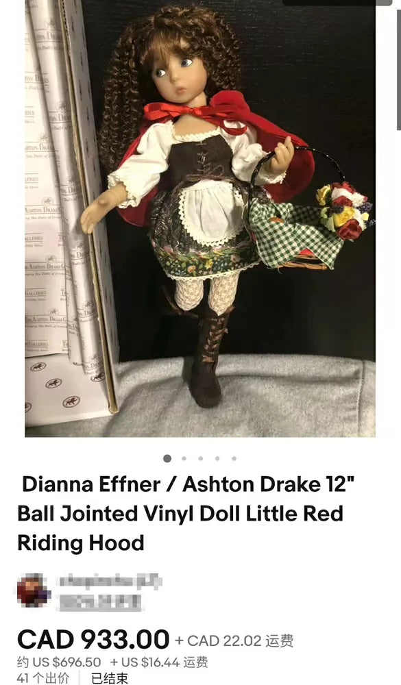 040926-doll-219 Antique doll Ashton doll Ashton dianna Diana Little Red Riding Hood doll joint body rare