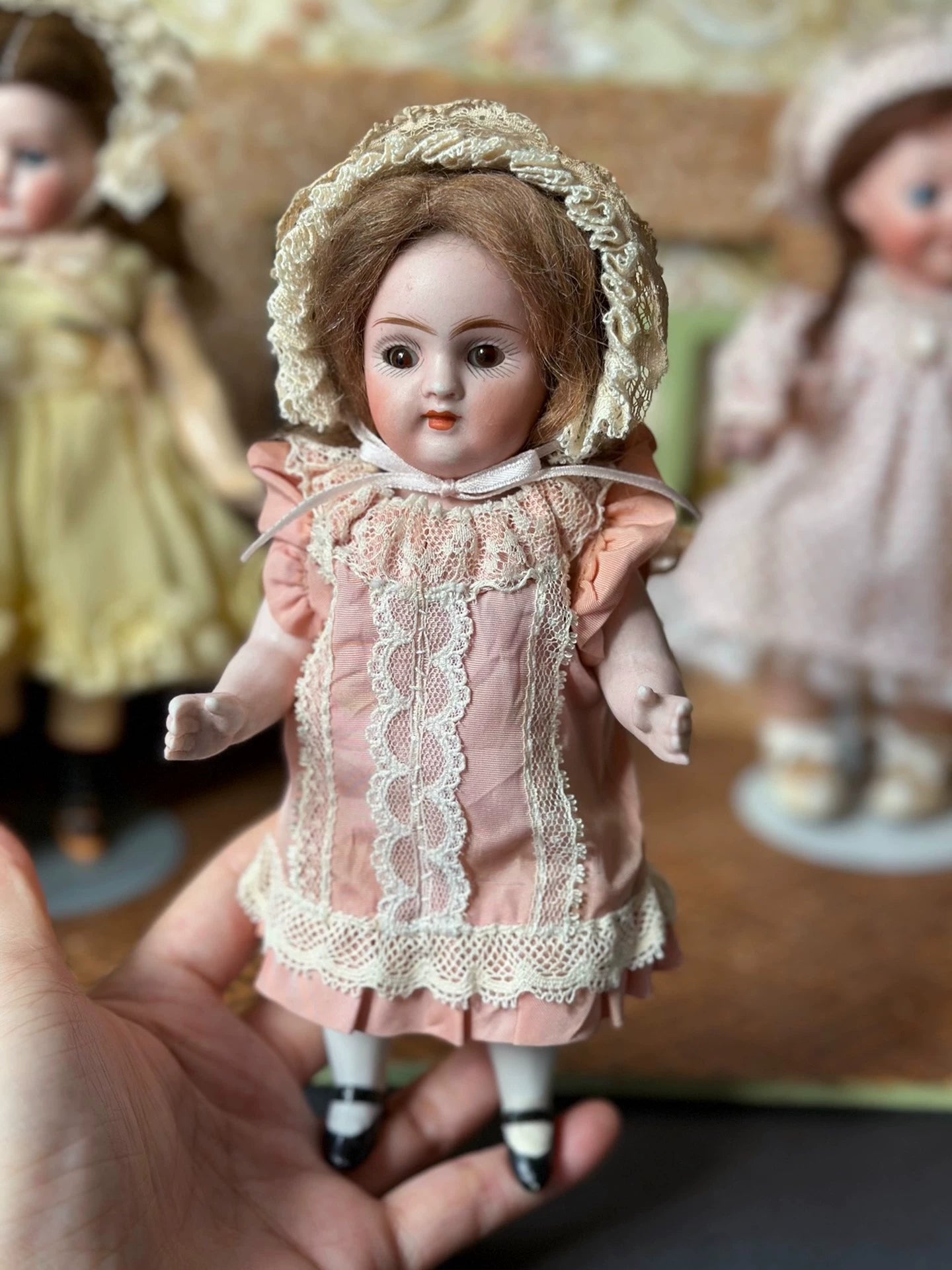 040926-doll-34 Kenster 257 Antique German Soup Doll Kestner Full Porcelain Articulated Miniature Dollhouse Puppet