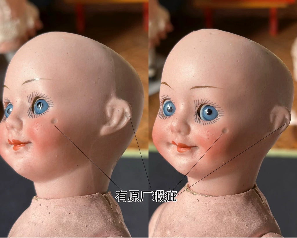 040926-doll-94 Antique Doll Small Oblique 133 German Soup Porcelain Head Five Joints Body Dollhouse Cloth Puppet Doll