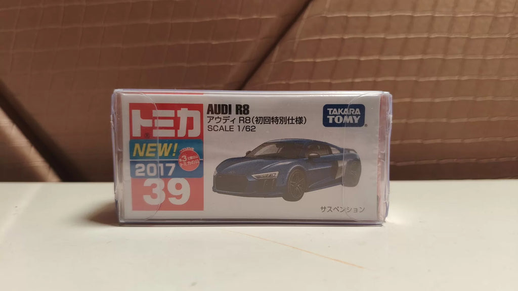 150926-toy-63 Domica Tomica red and white box first return new car sticker 39 Audi R8 Audi R8