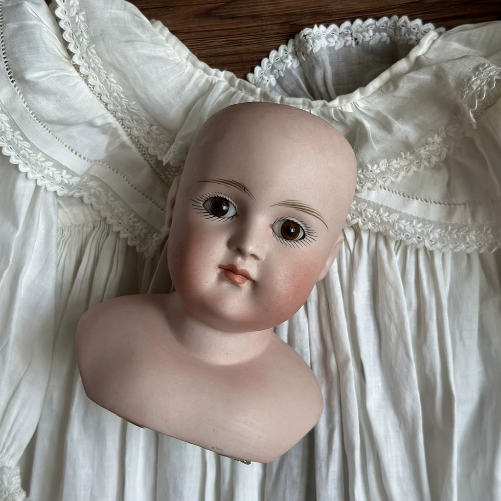 040926-doll-273 Antique German Thick Soup Head Doll Early Kenster Shut Up Kestner Ornaments