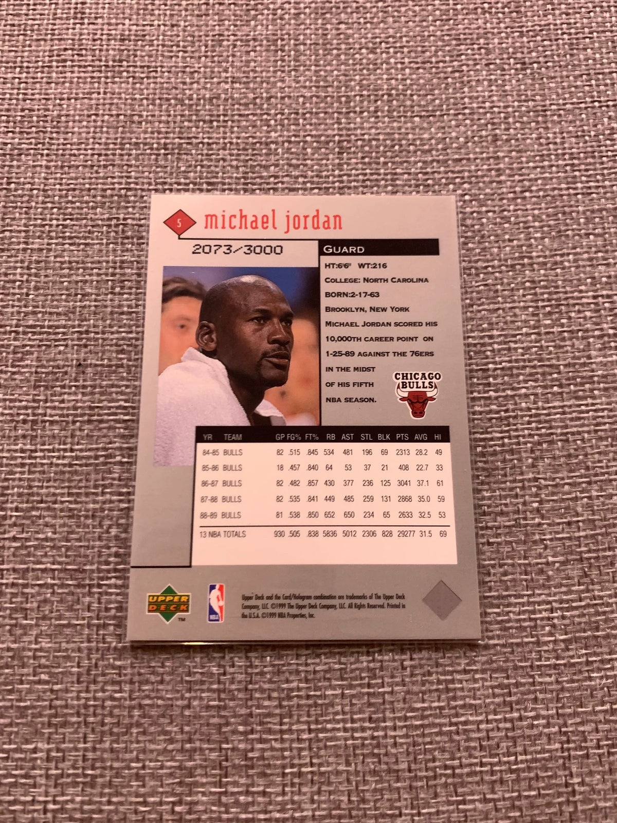 121026-toy-9 Upper Deck Black Diamonds Classic Old Carmichael Jordan 23 Bulls 3000
