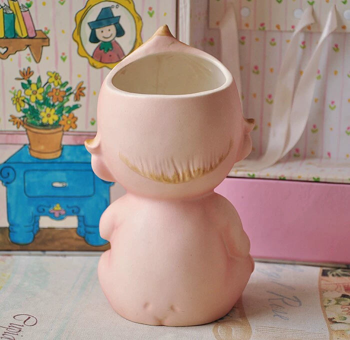 040926-doll-229 Antique Ceramic Vase Kewpie Doll Flower Vase Made in Japan