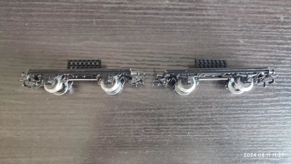 051026-toy-3 HO rail 1/87 scale Marklin double flat car load AC wheel all-metal Mar No Box