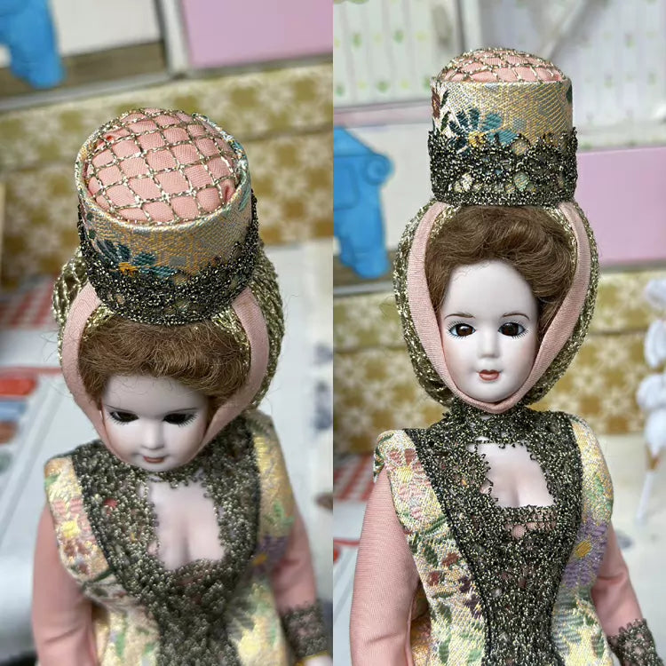040926-doll-62 Western antique boudoir series French vintage thick soup full porcelain doll women porcelain doll