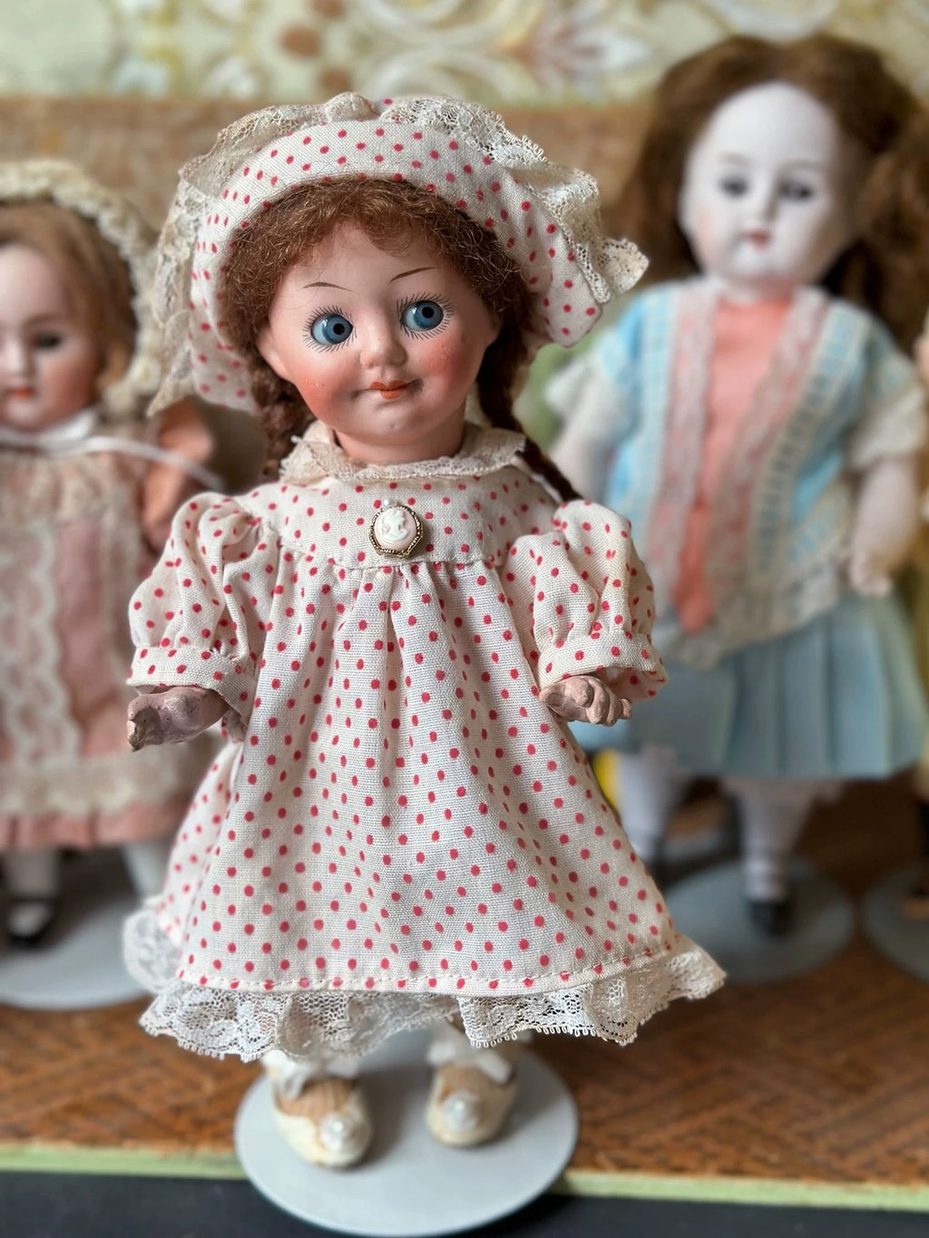 040926-doll-94 Antique Doll Small Oblique 133 German Soup Porcelain Head Five Joints Body Dollhouse Cloth Puppet Doll