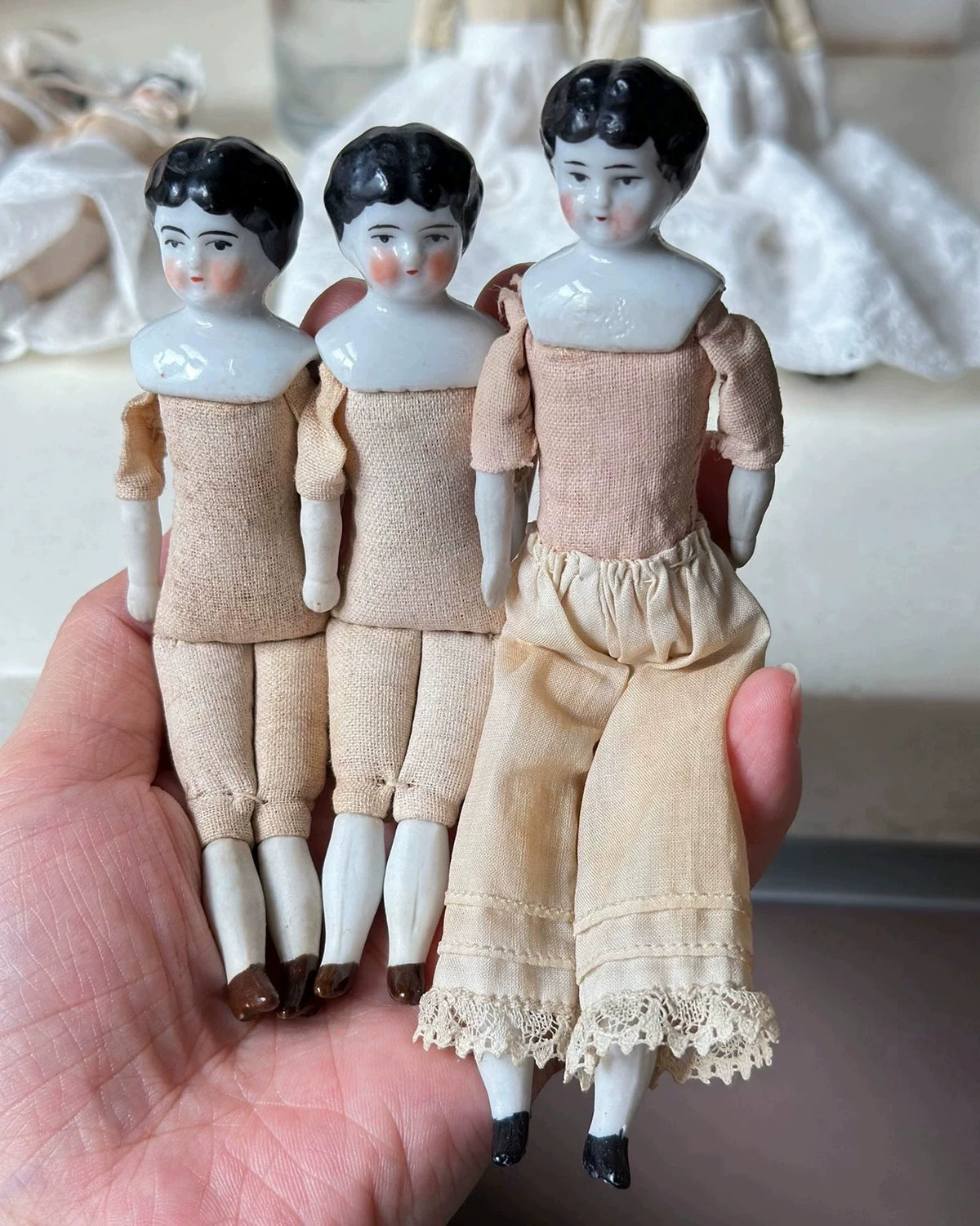 040926-doll-295 antique german mini porcelain head doll china doll puppet