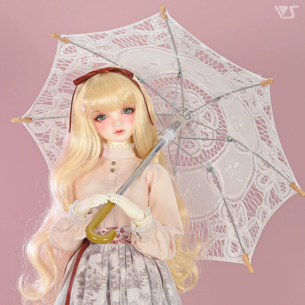 021026-toy-21 Volks Dollfie nostalgic lace parasol white black SD DD doll New