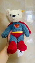 250926-toy-32 Steiff Brand DC Superman teddy bear 29cm complete with three labels hang tag With Box