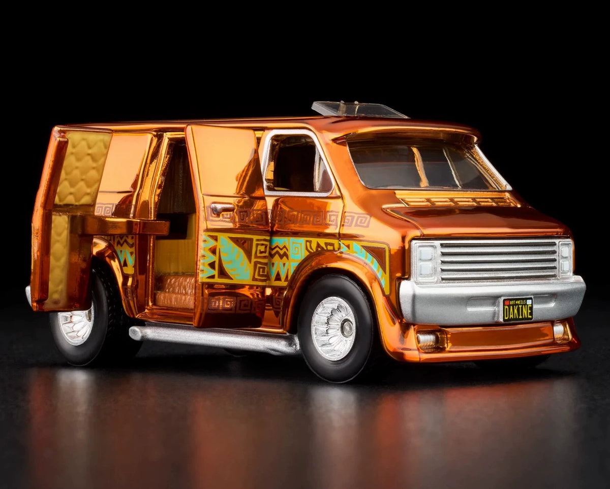 260926-toy-49 Hot Wheels RLC Red Line Club Exclusive 70s Dodge Tradesman Van Plated Orange Four Doo