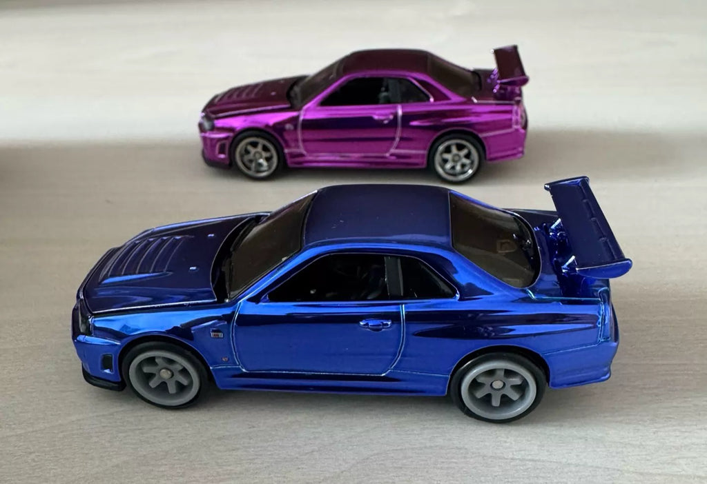 300926-toy-36 Hot Wheels RLC Nissan gtr R34 1/64 alloy model Classic electroplated blue purple colo