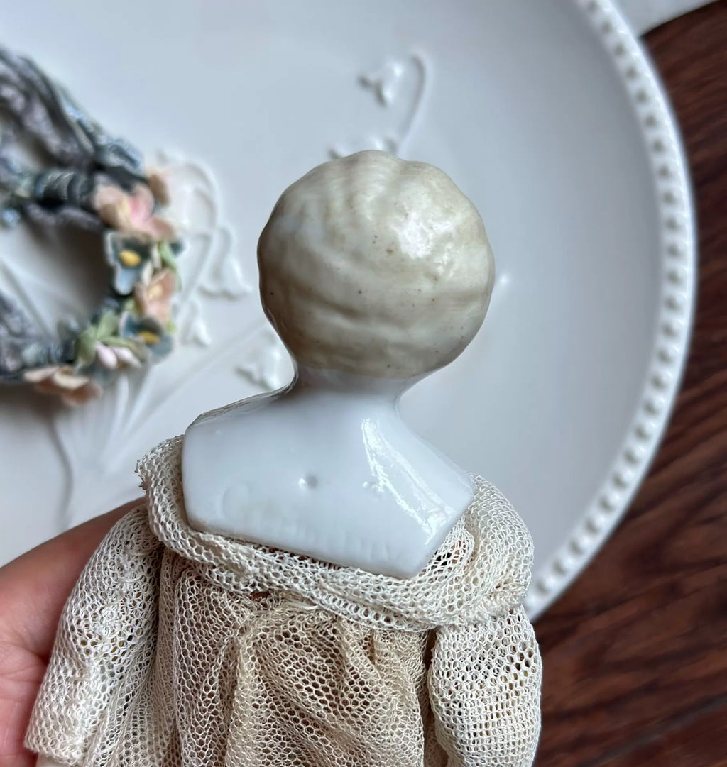 040926-doll-56 Antique German Blonde Porcelain Head Doll China Doll Puppet