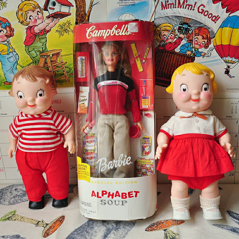 040926-doll-296 Spot Antique Gold Tomboy Tomato Soup Doll Campbell Soup Vintage Rubber Leather Doll Barbie Doll Piggy Bank