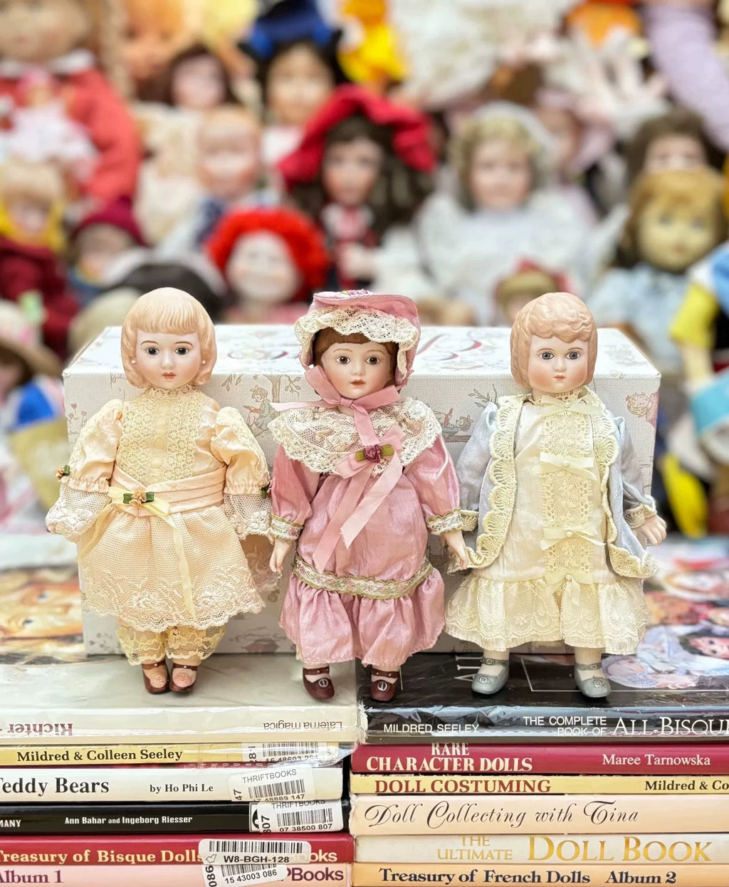210926-toy-63 German bisque doll small cross-eyed ceramic antique mini all-ceramic