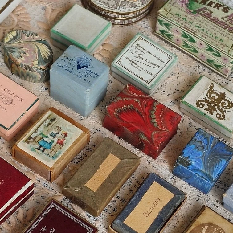 210926-toy-55 german antique cardboard box pill jewelry ring
