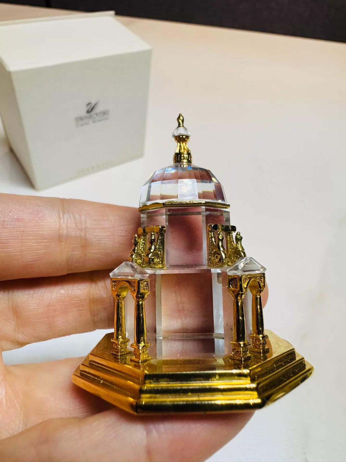 081026-toy-12 Swarovski Gold Memories Taj Mahal Crystal Ornament