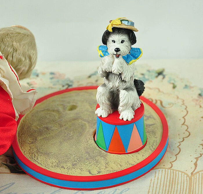 040926-doll-251 Western antique porcelain doll circus clown doll with his puppy original box