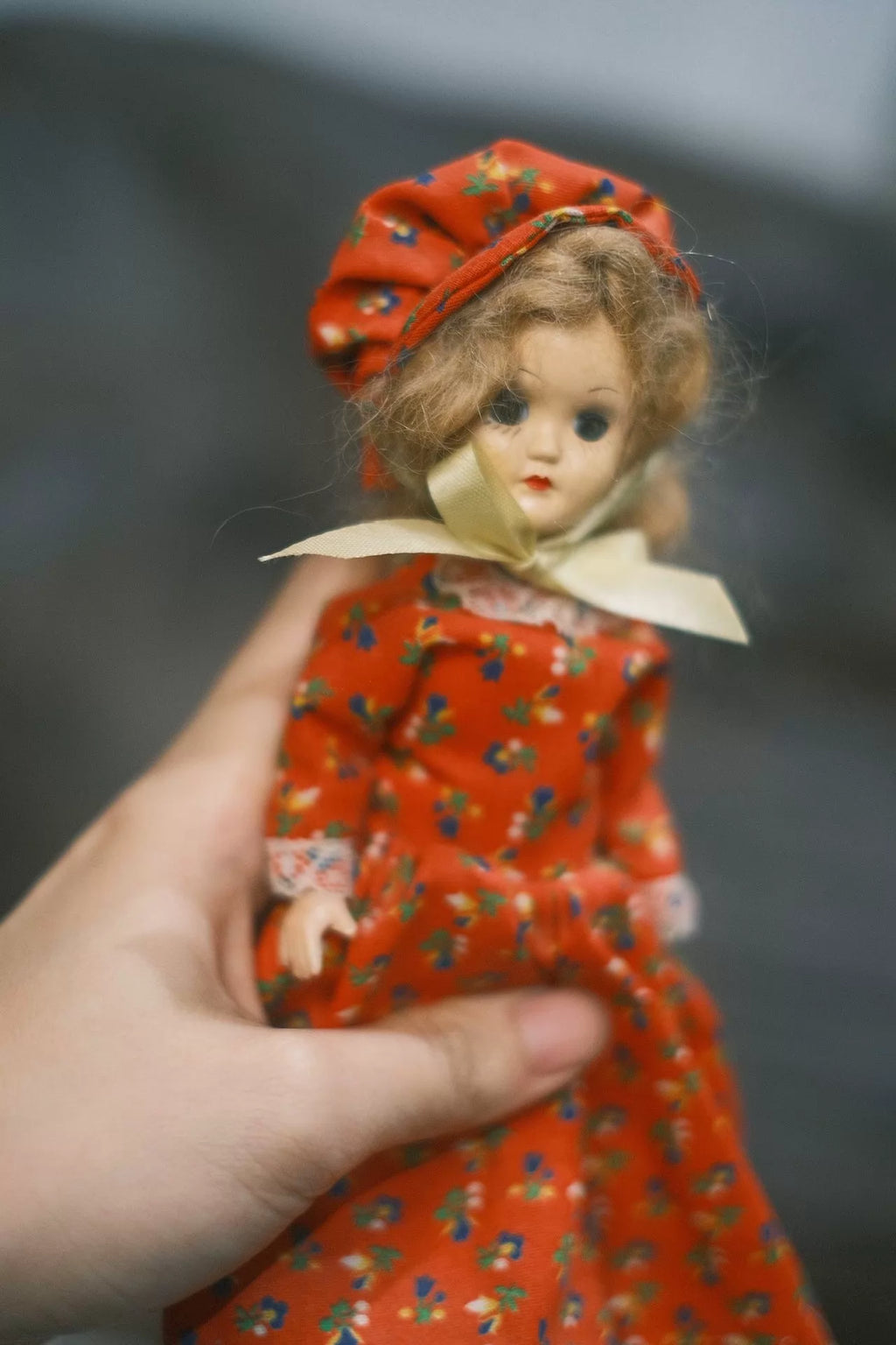200926-toy-82 Blythe 古董娃娃赛璐璐 胶皮活眼 德国 中古 Vintage西洋摆件 借浓汤全瓷 抱娃 小斜眼 林巴赫 肯斯