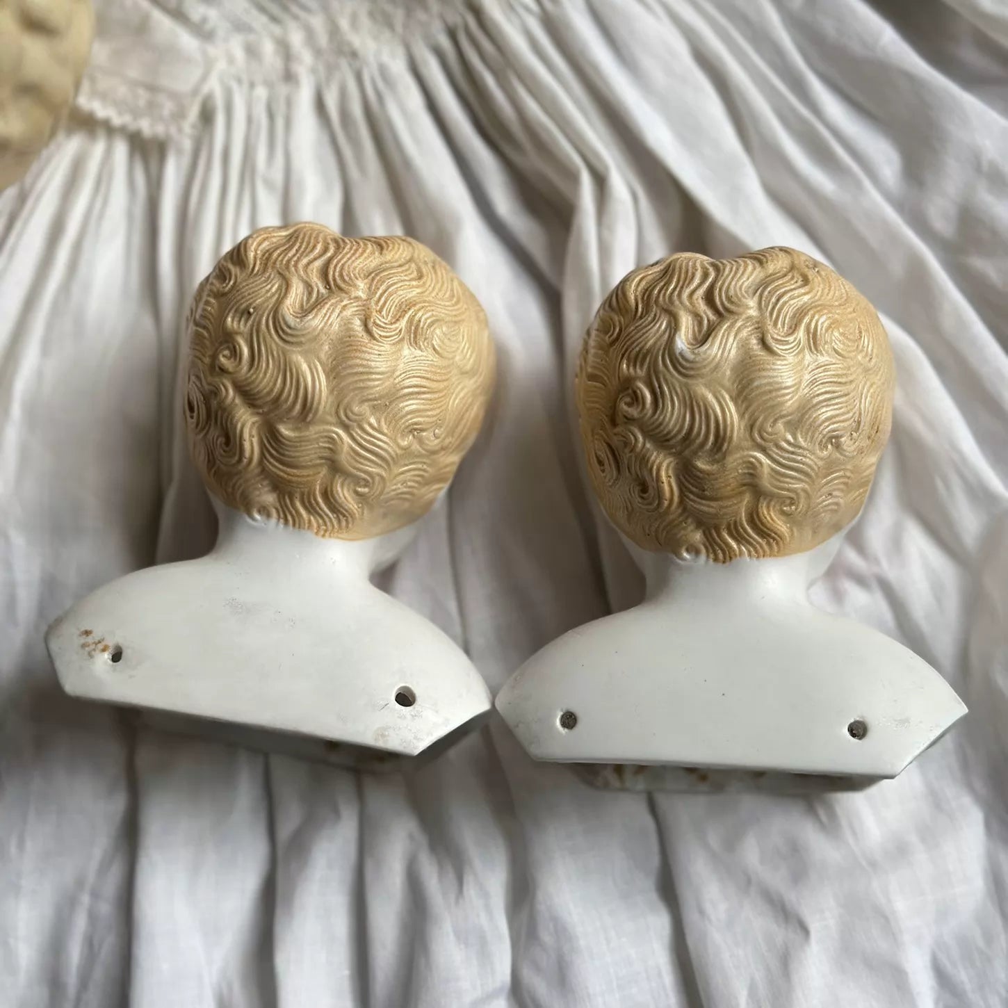 040926-doll-223 Antique German Parian Blonde Porcelain Head Doll China Doll