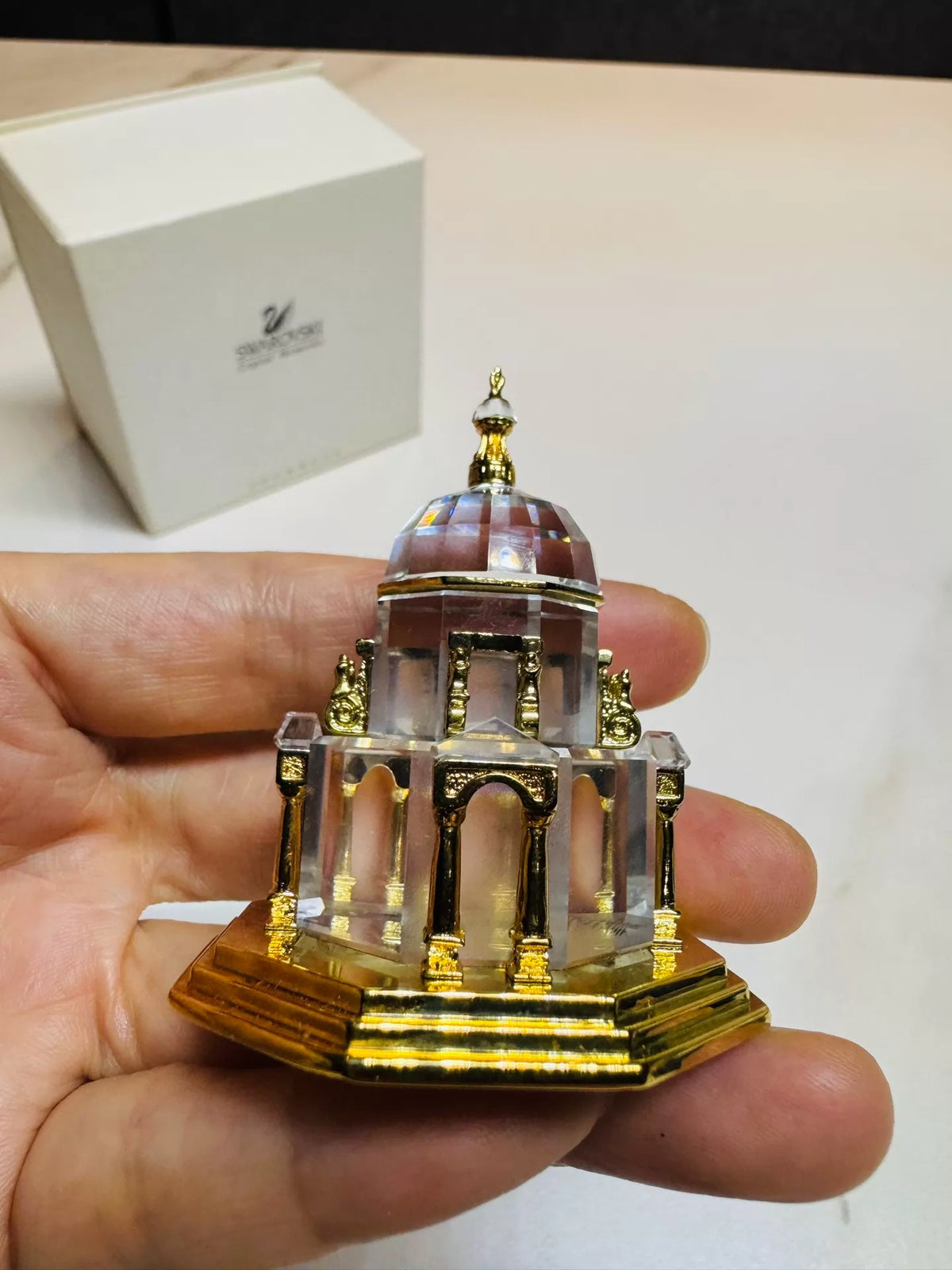 081026-toy-12 Swarovski Gold Memories Taj Mahal Crystal Ornament