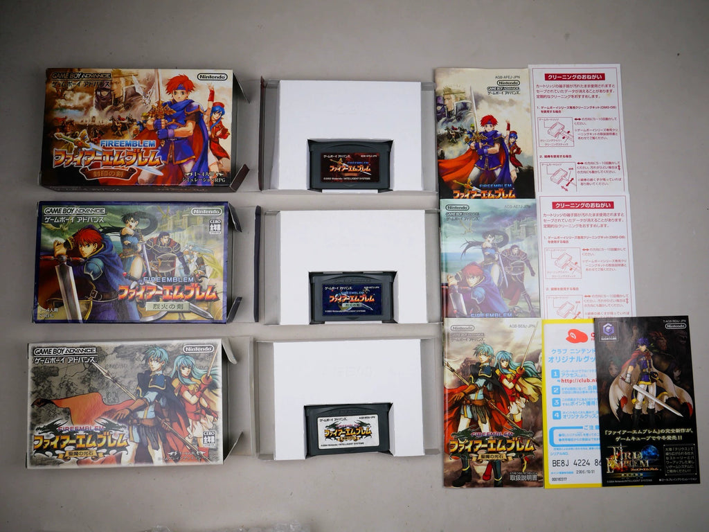 GBA game, three collections of flame emblem series, sword of seal, of fire and stone of holy devil light, original genuine, color as shown in the picture, box said full, cassette function normal, packing price, free shipping transparent protective box.